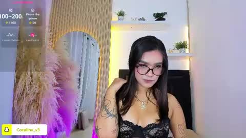 Snapshot of coraline_v chatting on 06.10.26 Coraline connected from 10 pm to 6 am Colombia time online show from 06.10.26