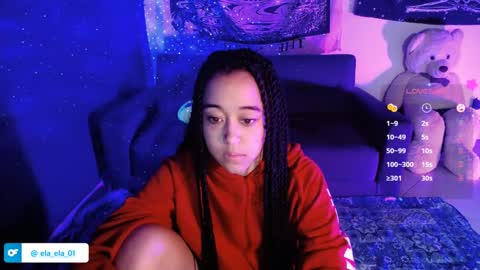 Snapshot of ela_0 chatting on 01.13.25 Ela  Help me reach 100 thumbs up online show from 01.13.25
