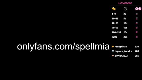 Snapshot of miaspell chatting on 02.23.25 Mia  instagram miasspell online show from 02.23.25