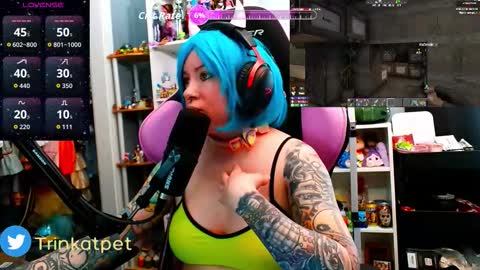 Snapshot of trinitykatze chatting on 03.26.26 Trin Kat pet online show from 03.26.26