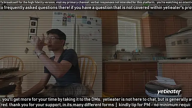 Snapshot of yetieater chatting on 01.13.25 yetieater online show from 01.13.25