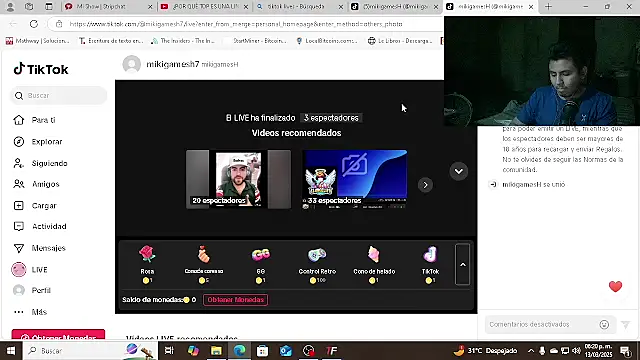 Snapshot of mikigamesH2 chatting on 03.14.25 mikigamesH2 online show from 03.14.25