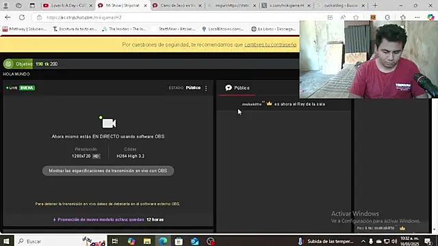 Snapshot of mikigamesH2 chatting on 03.16.25 mikigamesH2 online show from 03.16.25