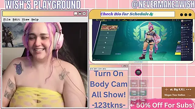 Snapshot of nevermakeawish chatting on 04.19.26 nevermakeawish online show from 04.19.26