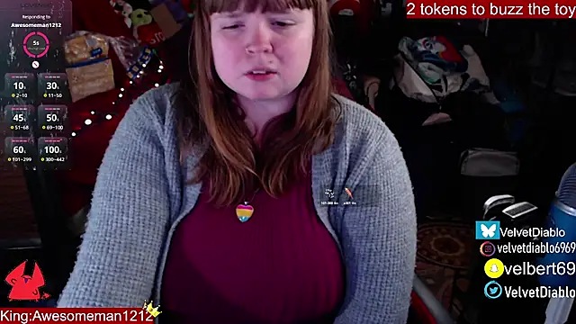 Snapshot of VelvetDiablo chatting on 01.22.25 VelvetDiablo online show from 01.22.25